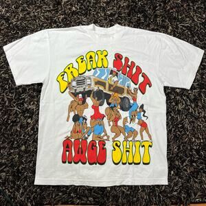 Awge Asap Rocky Freak Sh*t Awge Sh*t‎ White Tee Size L New %100 Authentic